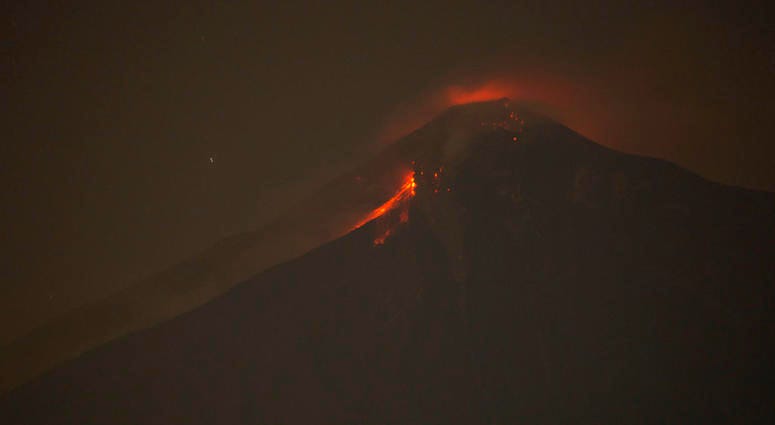 The Volcan de Fuego, or Volcano of Fire, spews hot molten rock from its crater in Alotenango, Guatemala. The Volcan de Fuego, or Volcano of Fire, spews hot molten rock from its crater in Alotenango, Guatemala.